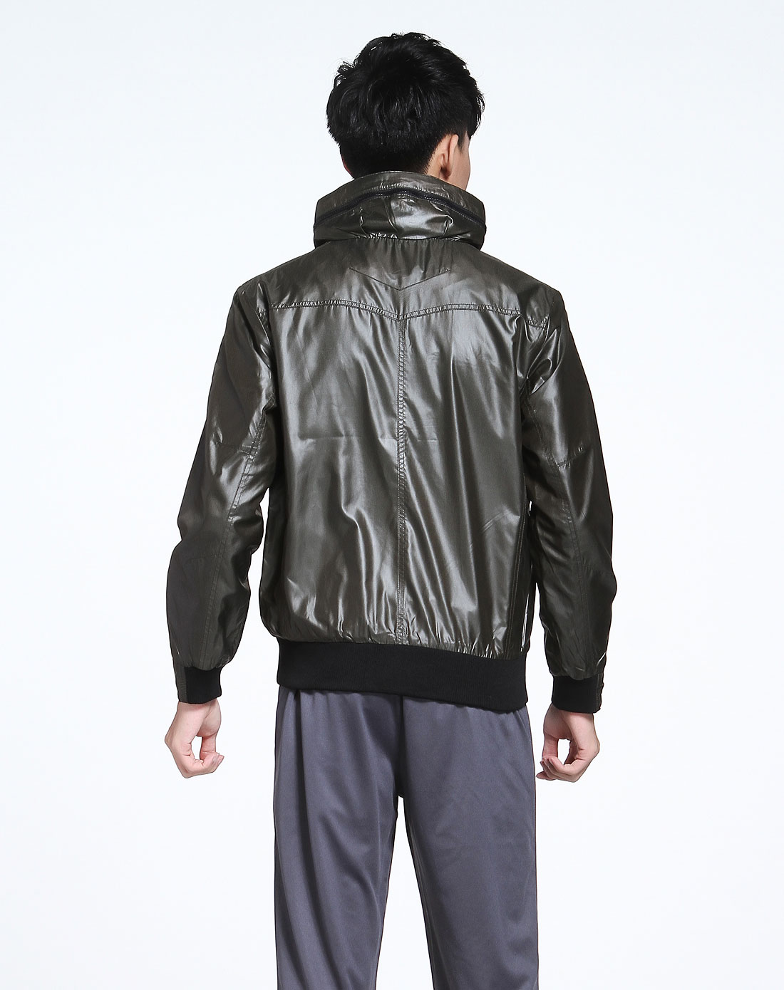 361°男女装男款<em>深卡其色</em>时尚休闲<em>开衫</em>连帽长