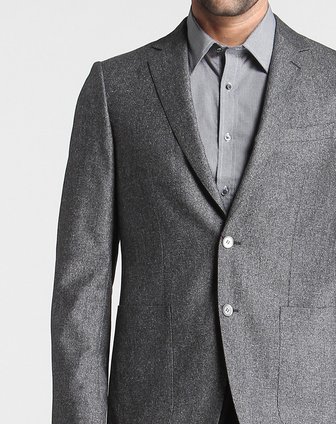 夏利豪charriol灰黑色商务时尚长袖西服c02-103011499