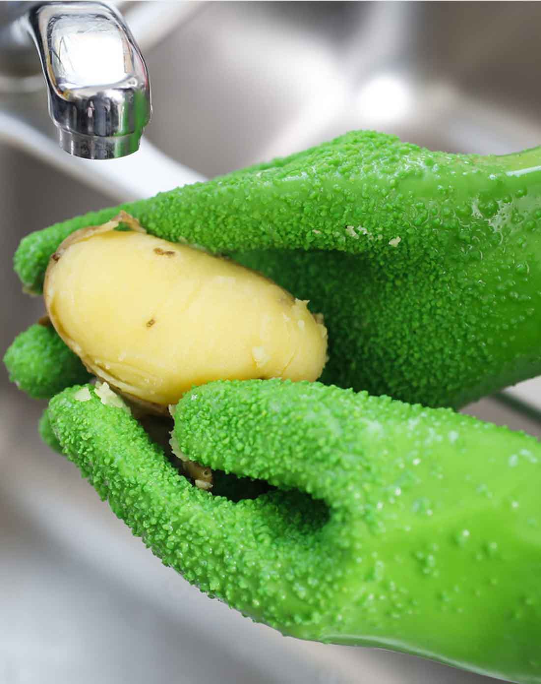 绿色厨房剥皮手套