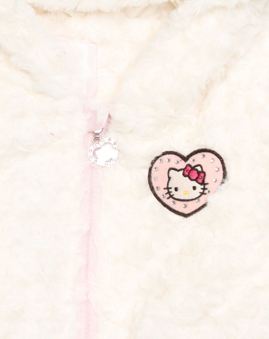 hello kitty女童本白色玫瑰卷时尚连帽长袖外套k_唯品