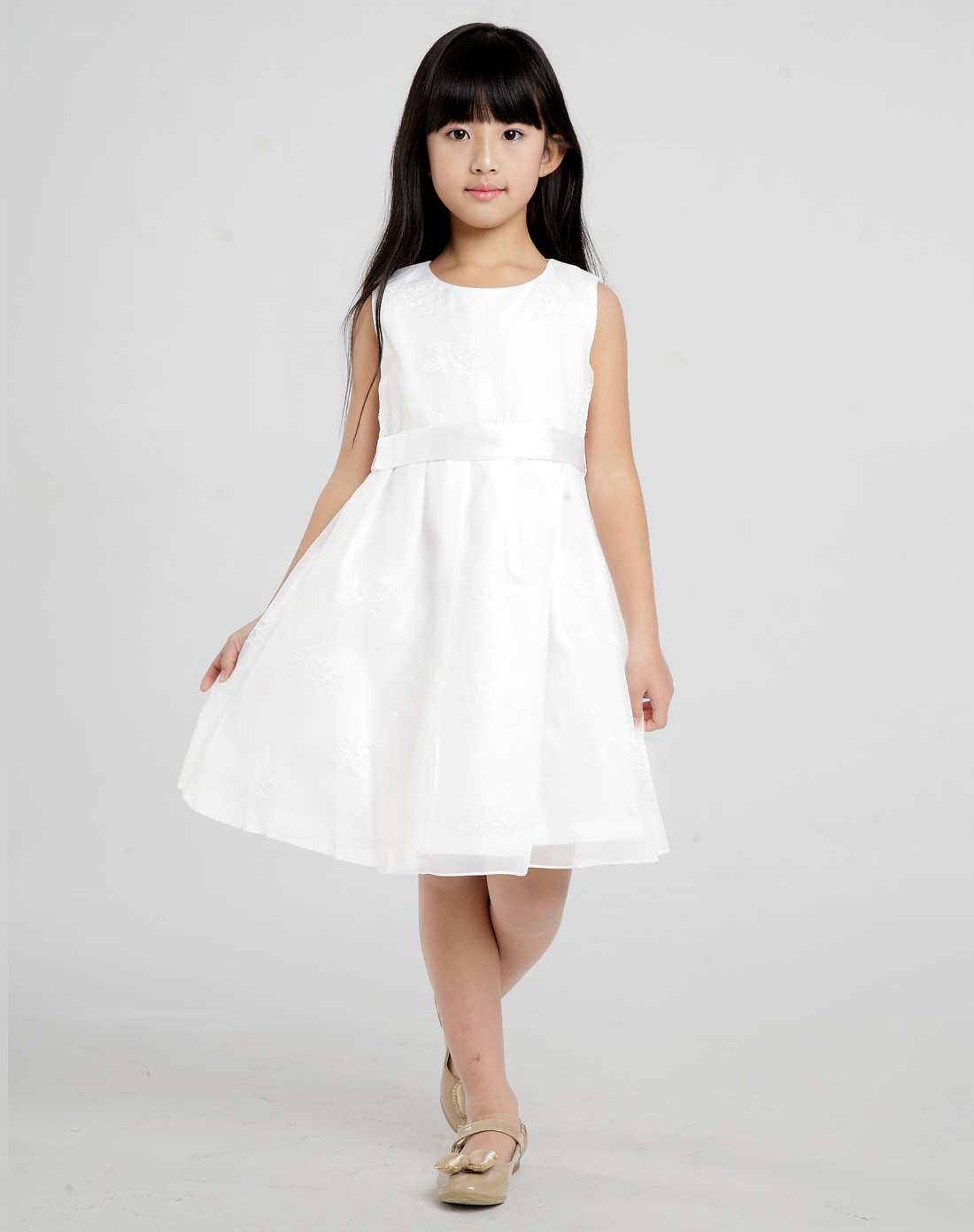 <em>安奈儿</em>annil男女<em>童装女童</em>漂白礼裙ag223011w