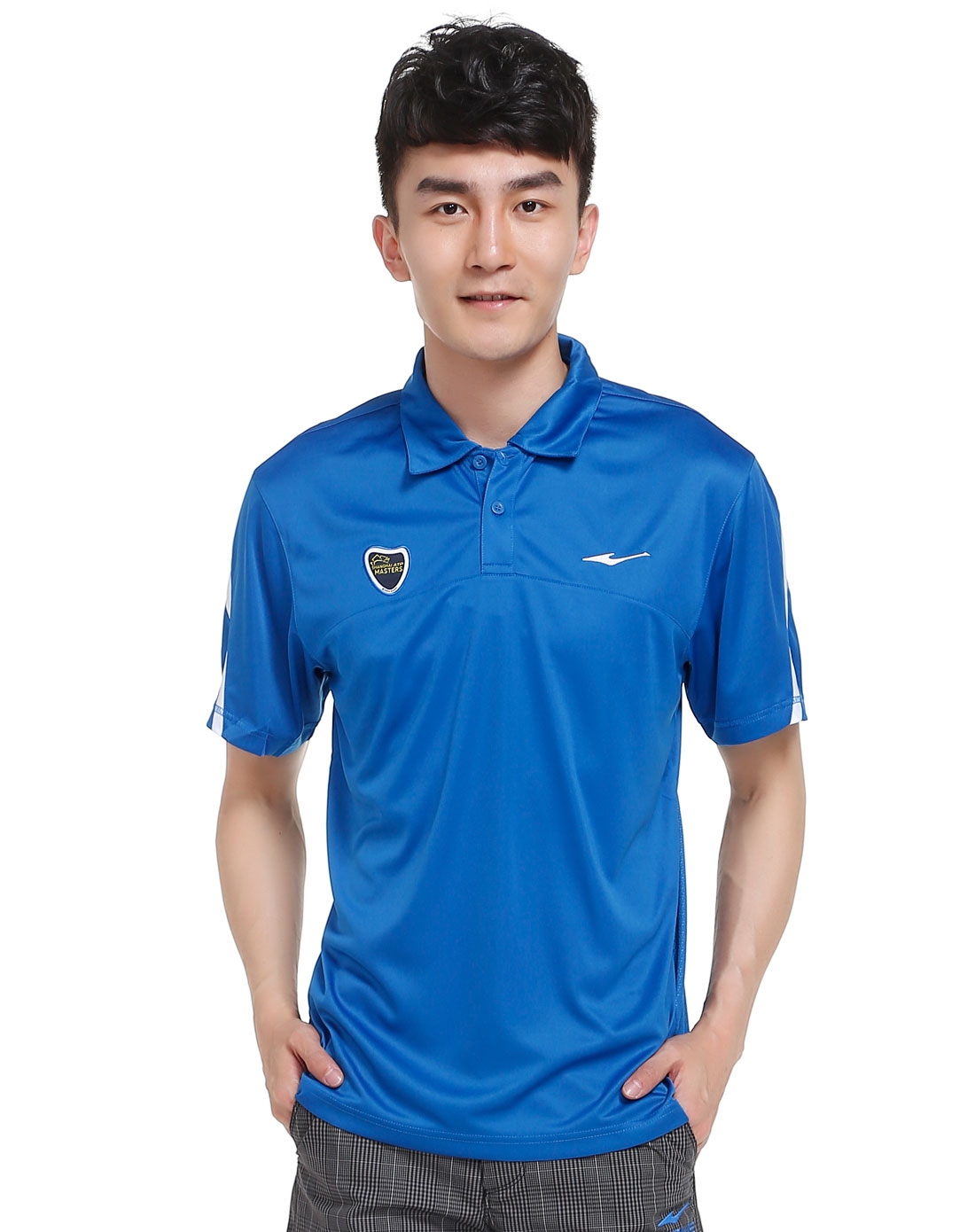 深蓝色短袖polo