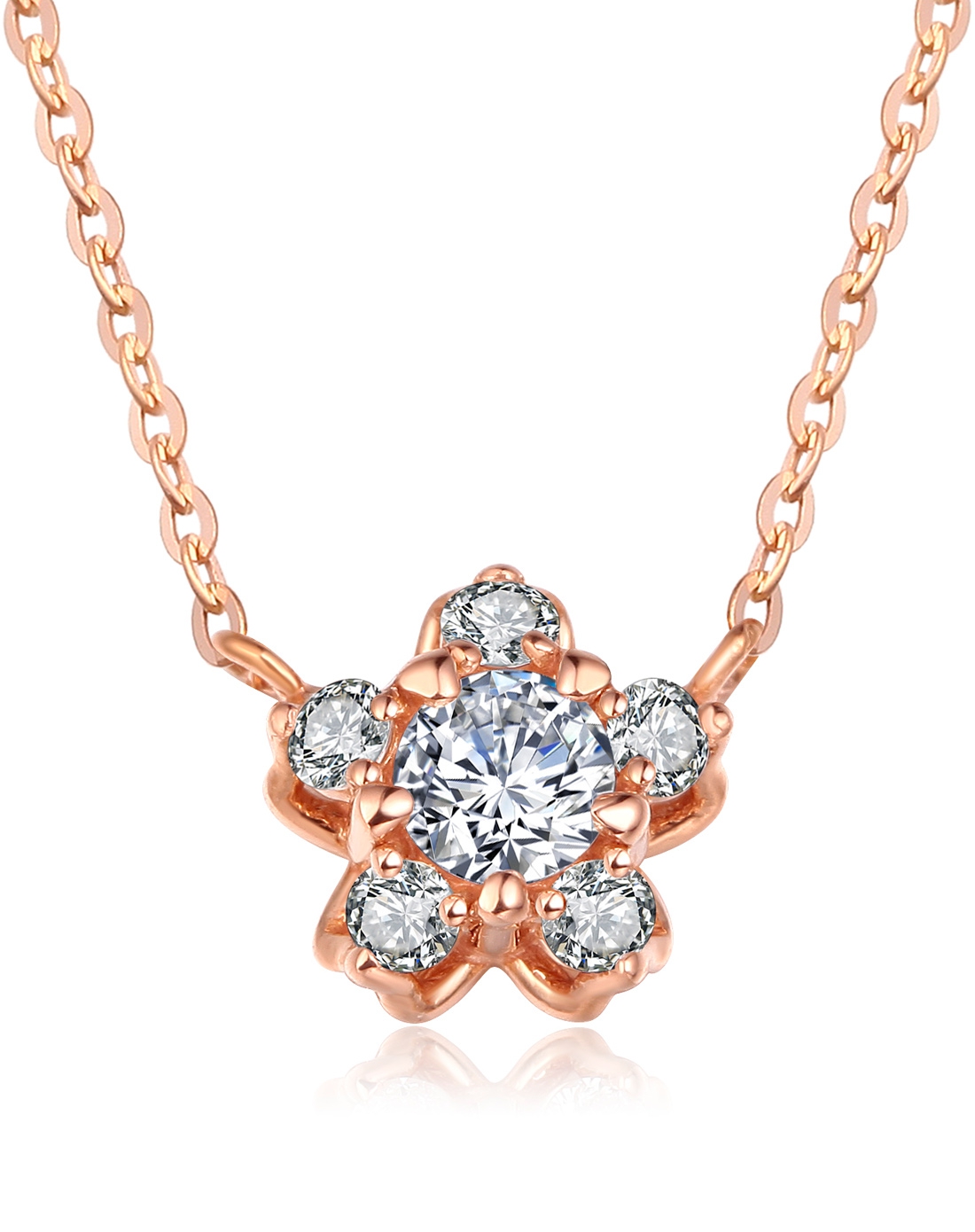 卡迪珠宝 18k玫瑰金欧美复古大牌设计豪华群镶钻石套链-幸福花园