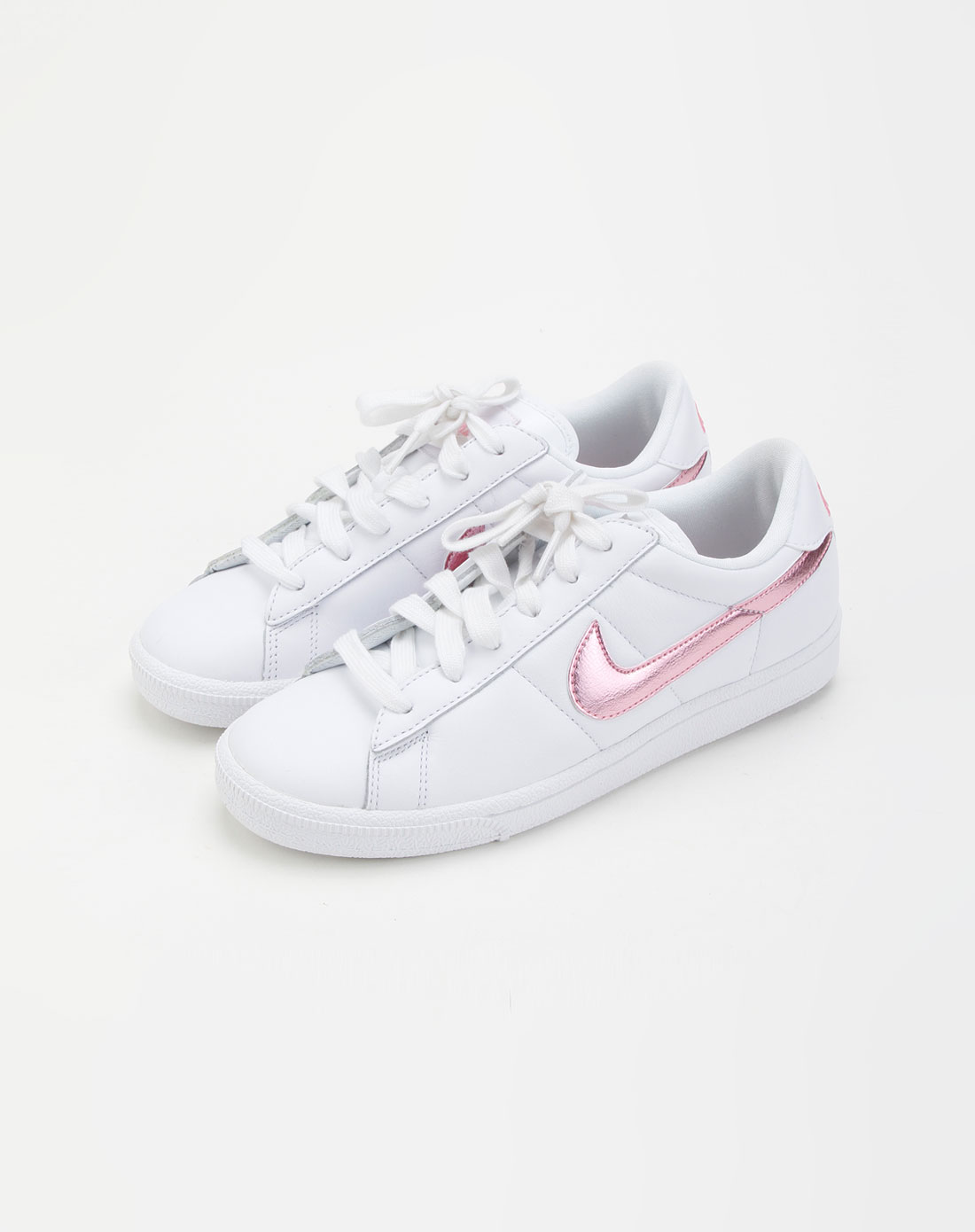 耐克nike女士专场-白/粉色系带时尚板鞋