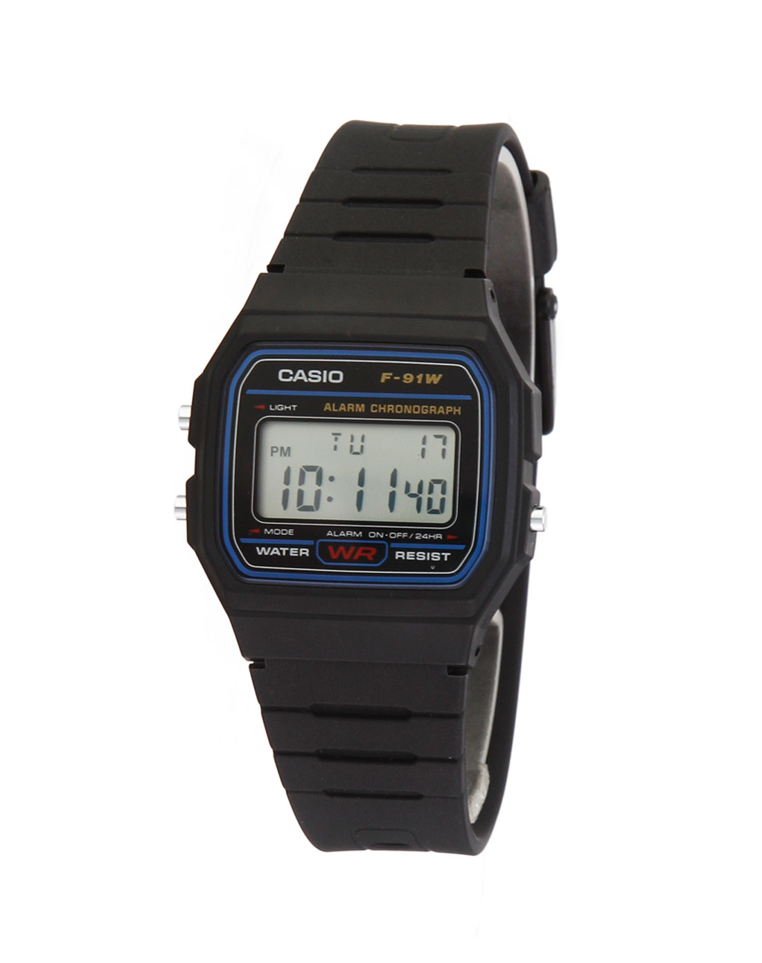 卡西欧casio运动休闲多功能电子男表f-91w-1dg
