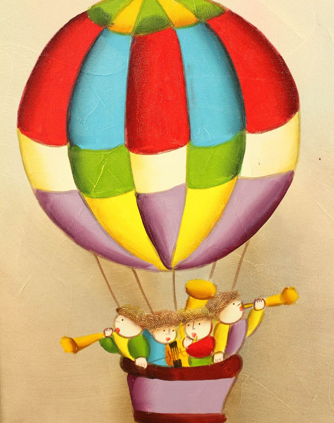 纯手绘儿童房油画热气球油画yh-1010
