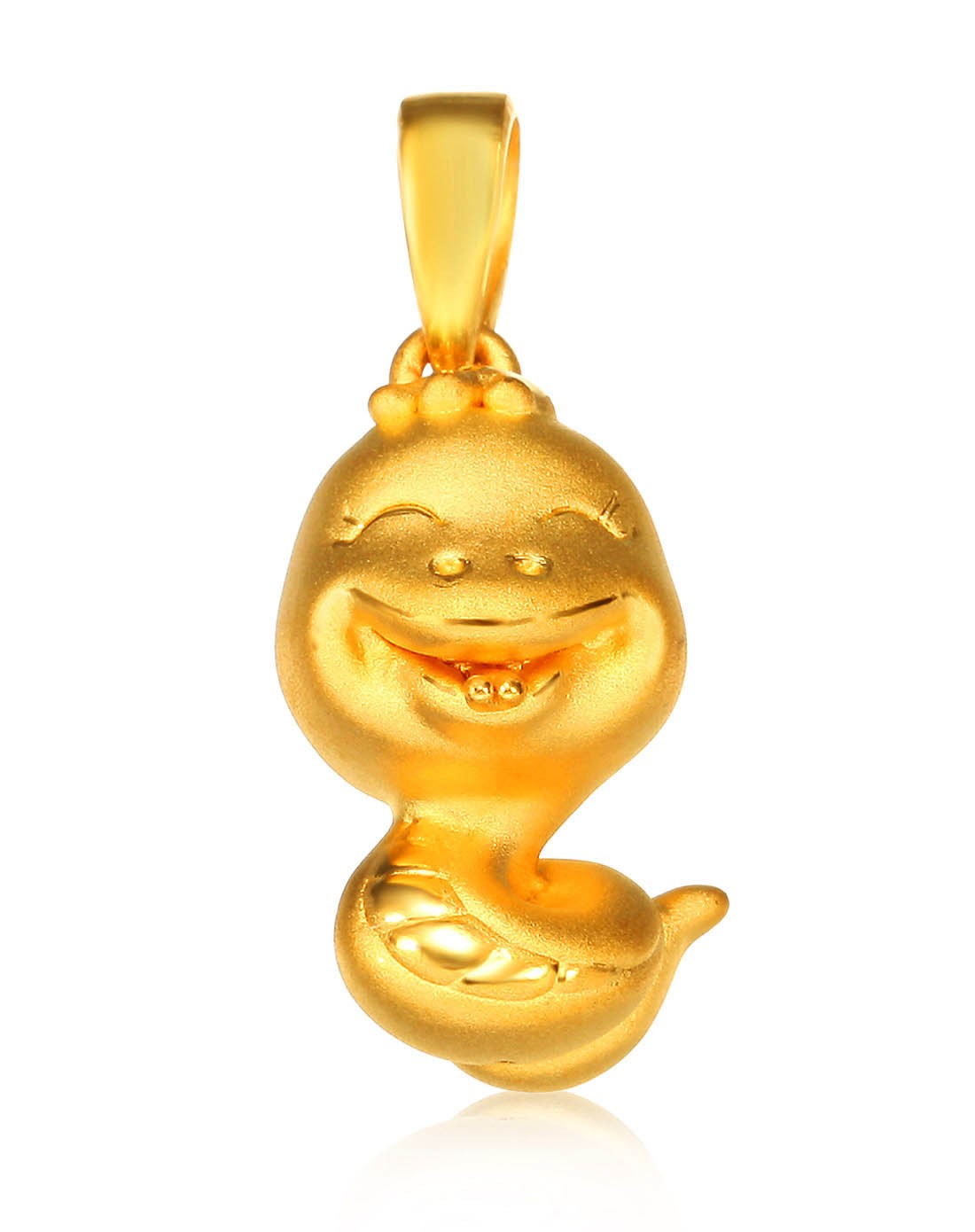 蛇宝宝 3d硬金千足金十二生肖吊坠