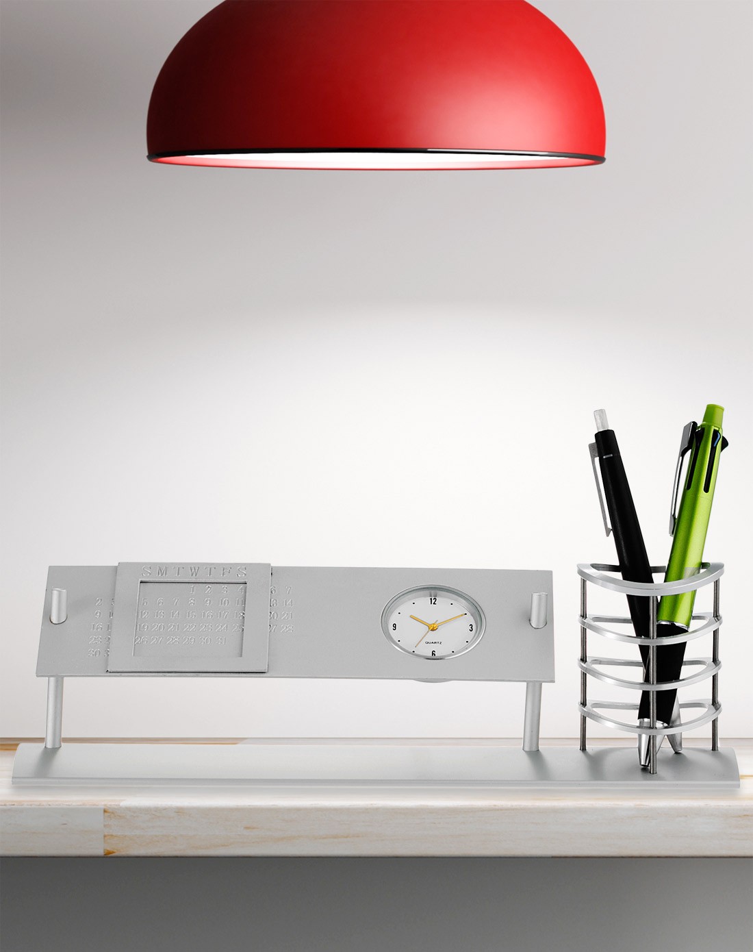 日光生活HIKARI日历+时钟+笔筒三合一桌面摆