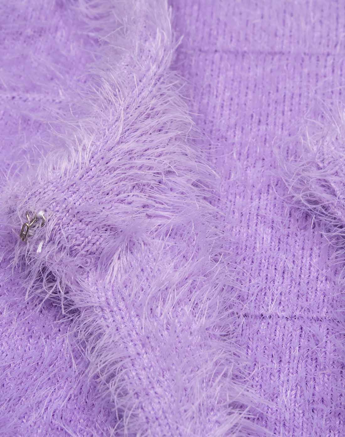香芋紫色舒适羽毛纱针织外套