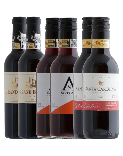 富隆酒业进口法国小龙船红葡萄酒375ml * 2瓶