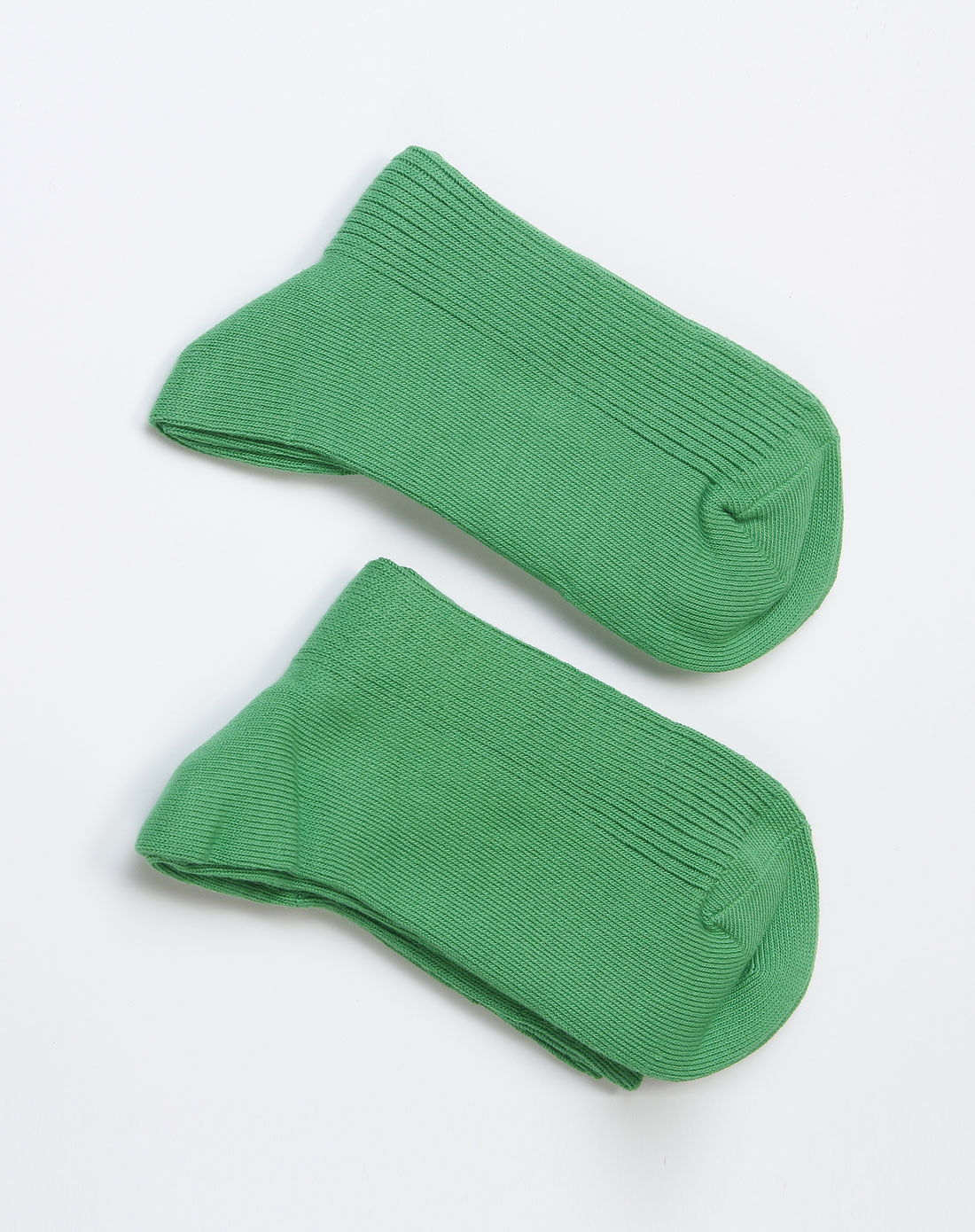 中性绿色时尚中筒袜子两件套