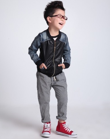 小虎宝儿tiger mini男童专场男童酷帅黑外套jk0166a