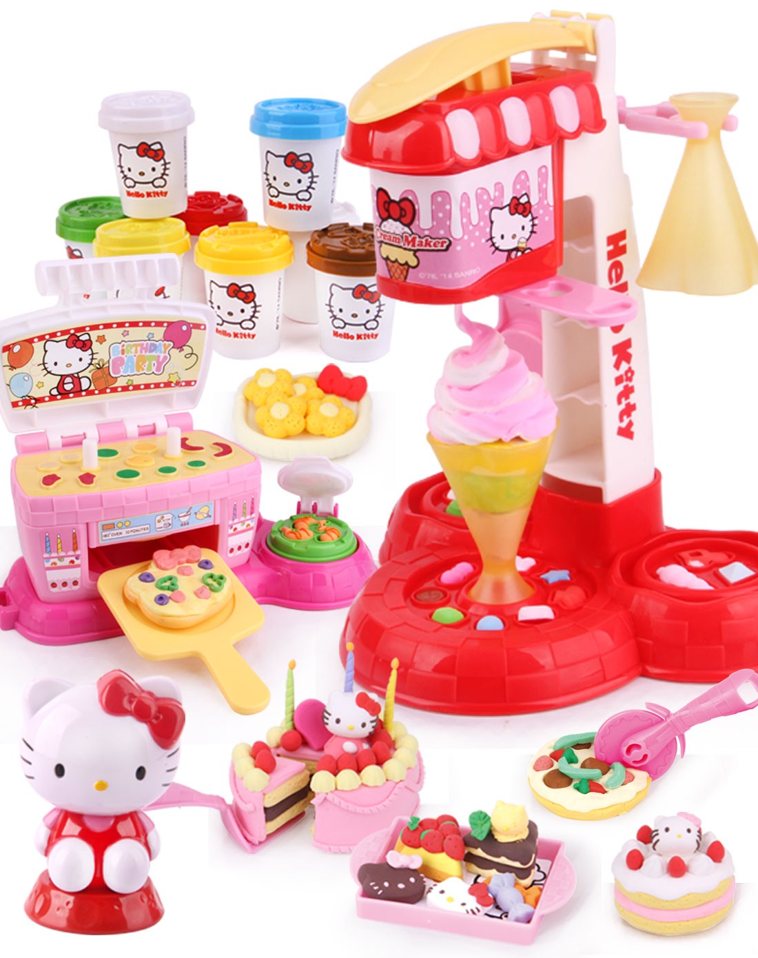 hello kitty蛋糕甜品屋彩泥套装(三套大模具)