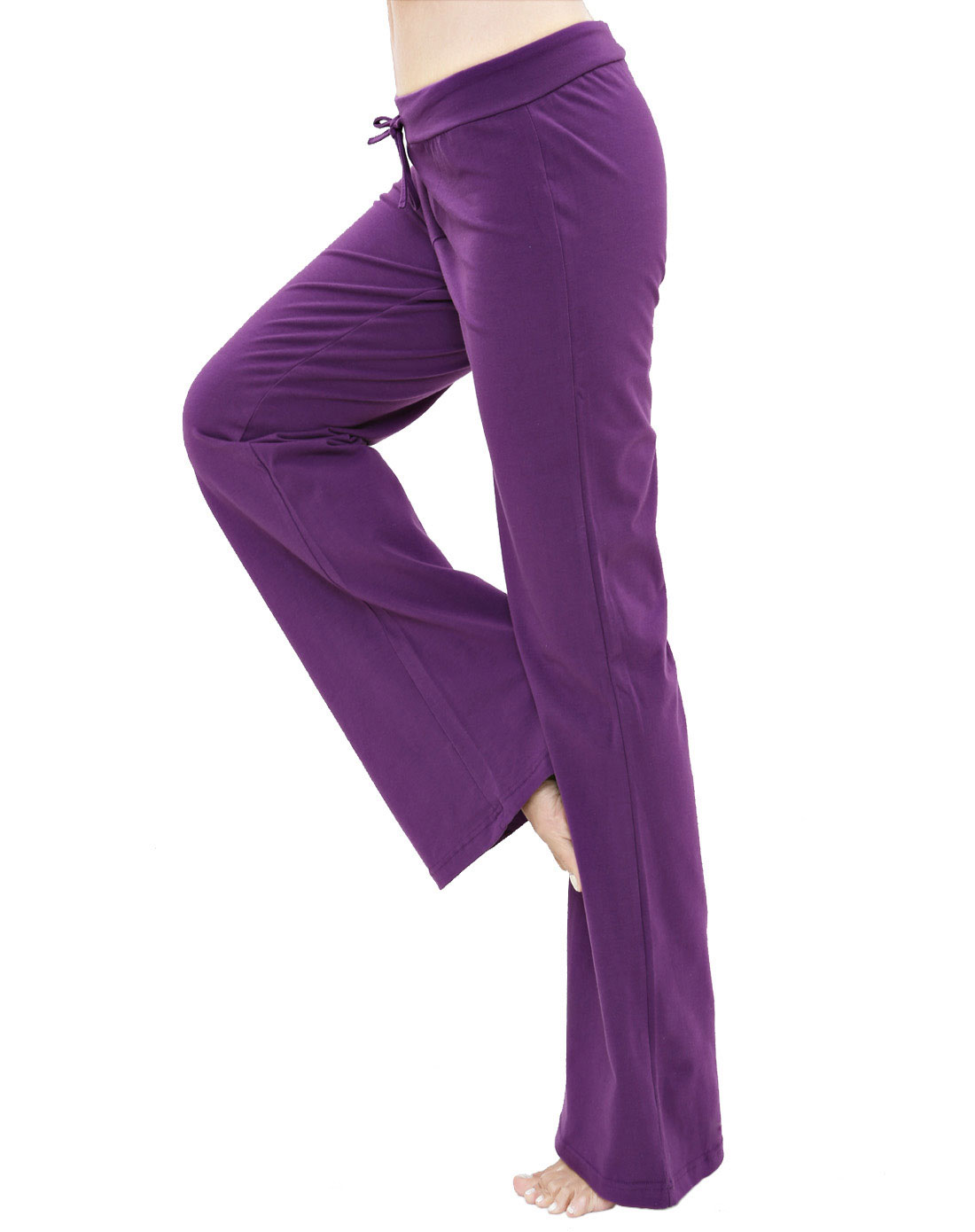 深紫色瑜伽加厚裤子