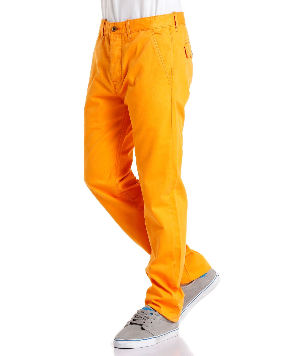 男款橙色大气时尚长裤