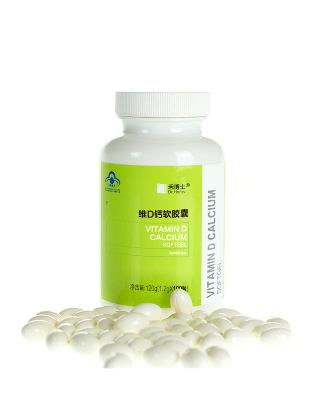 禾博士美容养生保健品专场维D钙软胶囊 100粒