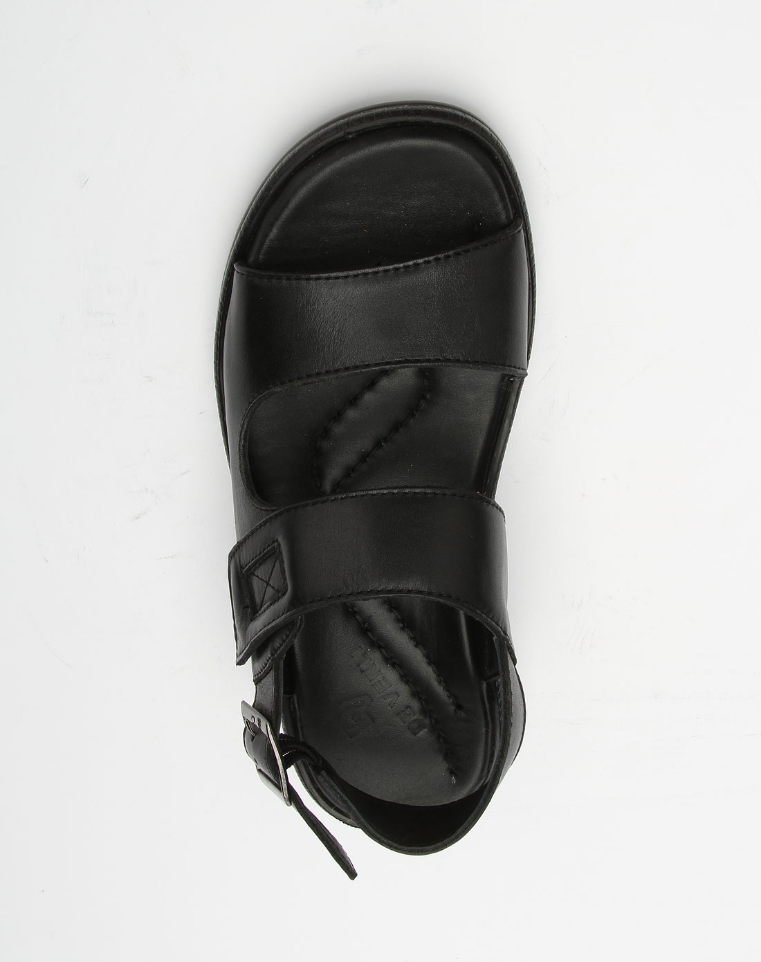 De Verli男款黑色休闲牛皮凉鞋630361A_唯品会