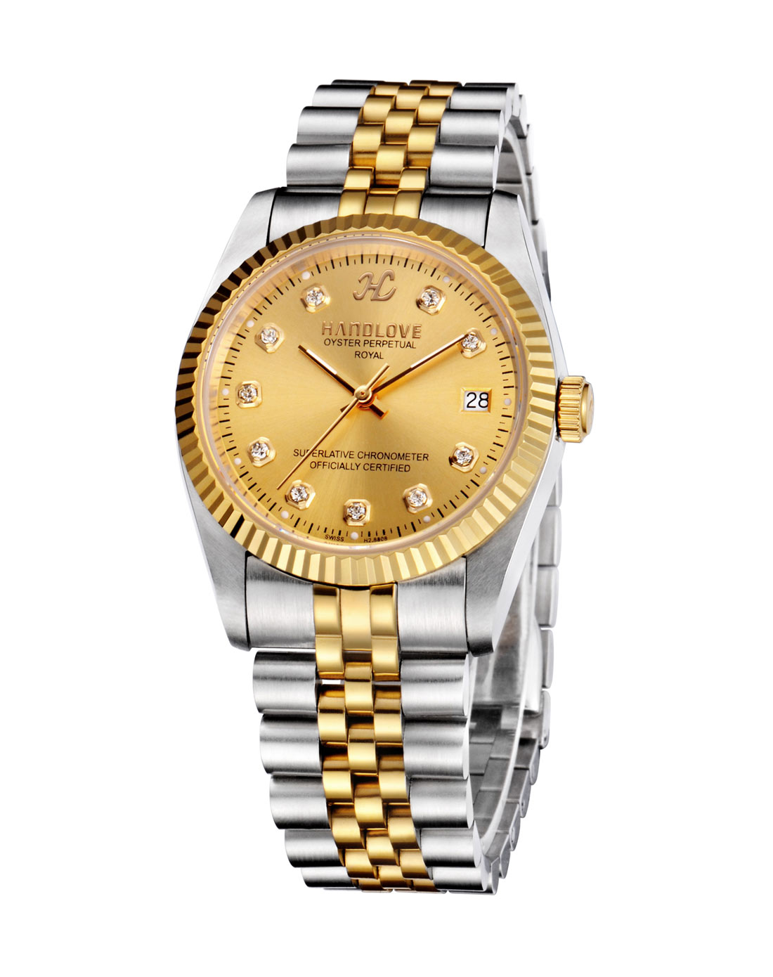 汉爱手表handlove奢华999黄金商务石英男表