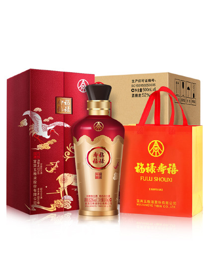 股份福禄寿禧 六合同春 浓香型白酒 52度 500ml*6瓶