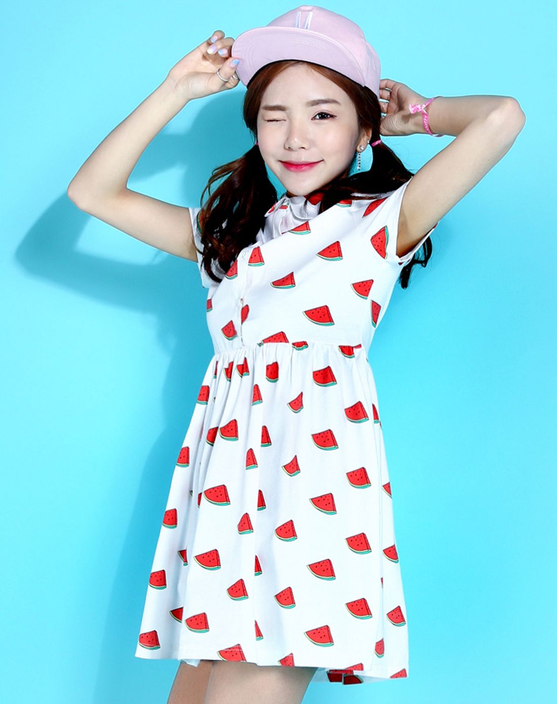 娜娜日记NANADAY白色短袖高腰连衣裙NM52