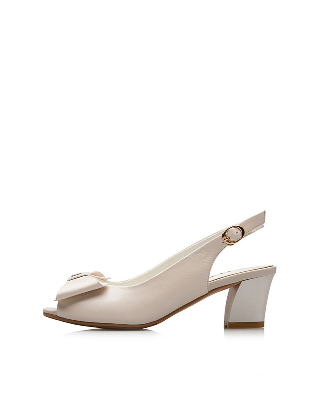 夏季新品甜美蝴蝶结鱼嘴凉鞋粗跟一字扣女士凉鞋