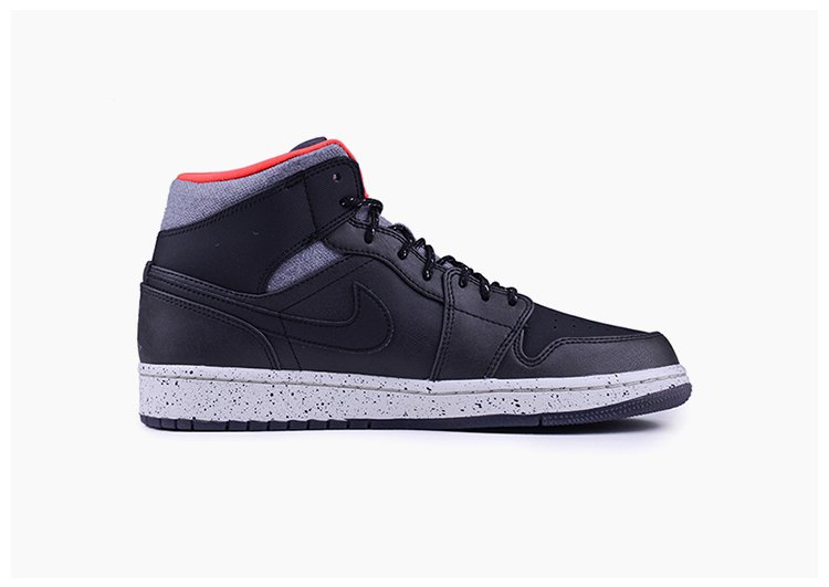 air jordan 1 mid black 乔aj1黑水泥大童/女士篮球鞋816705-035