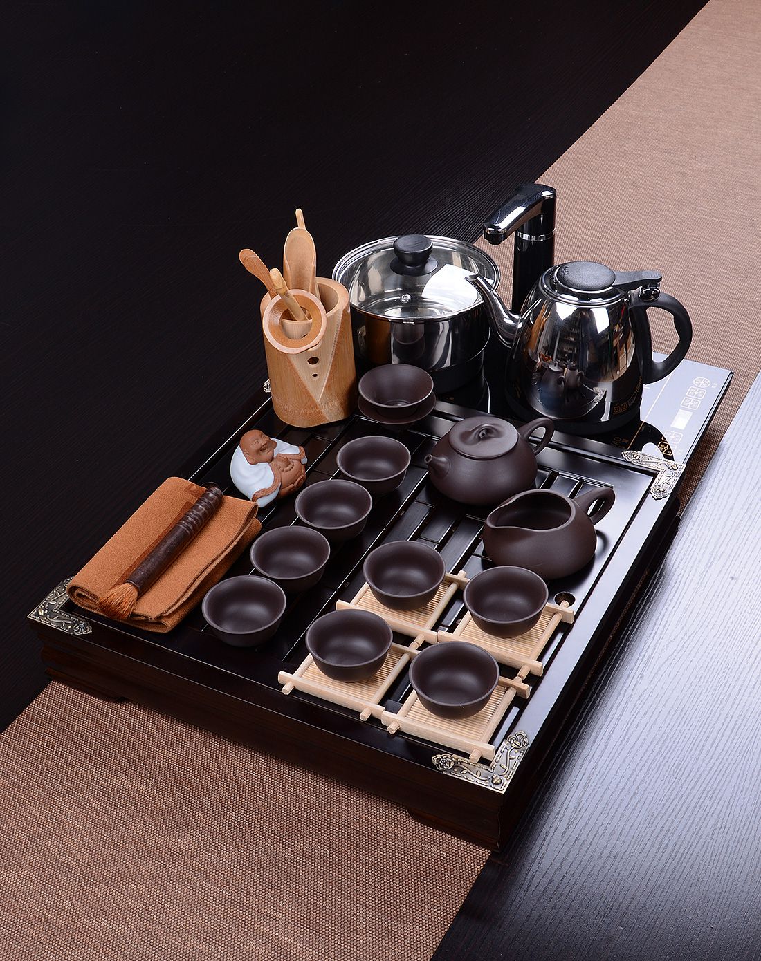 百鸿BAI HONG茶具小黑四方茶盘功夫茶具中华