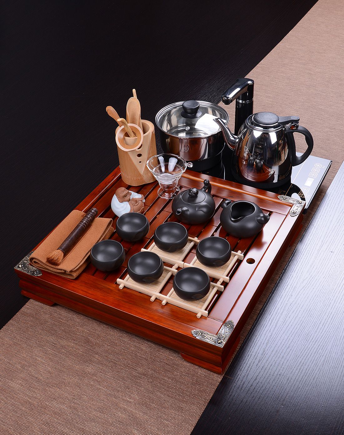 百鸿BAI HONG茶具小黑四方茶盘功夫茶具中华