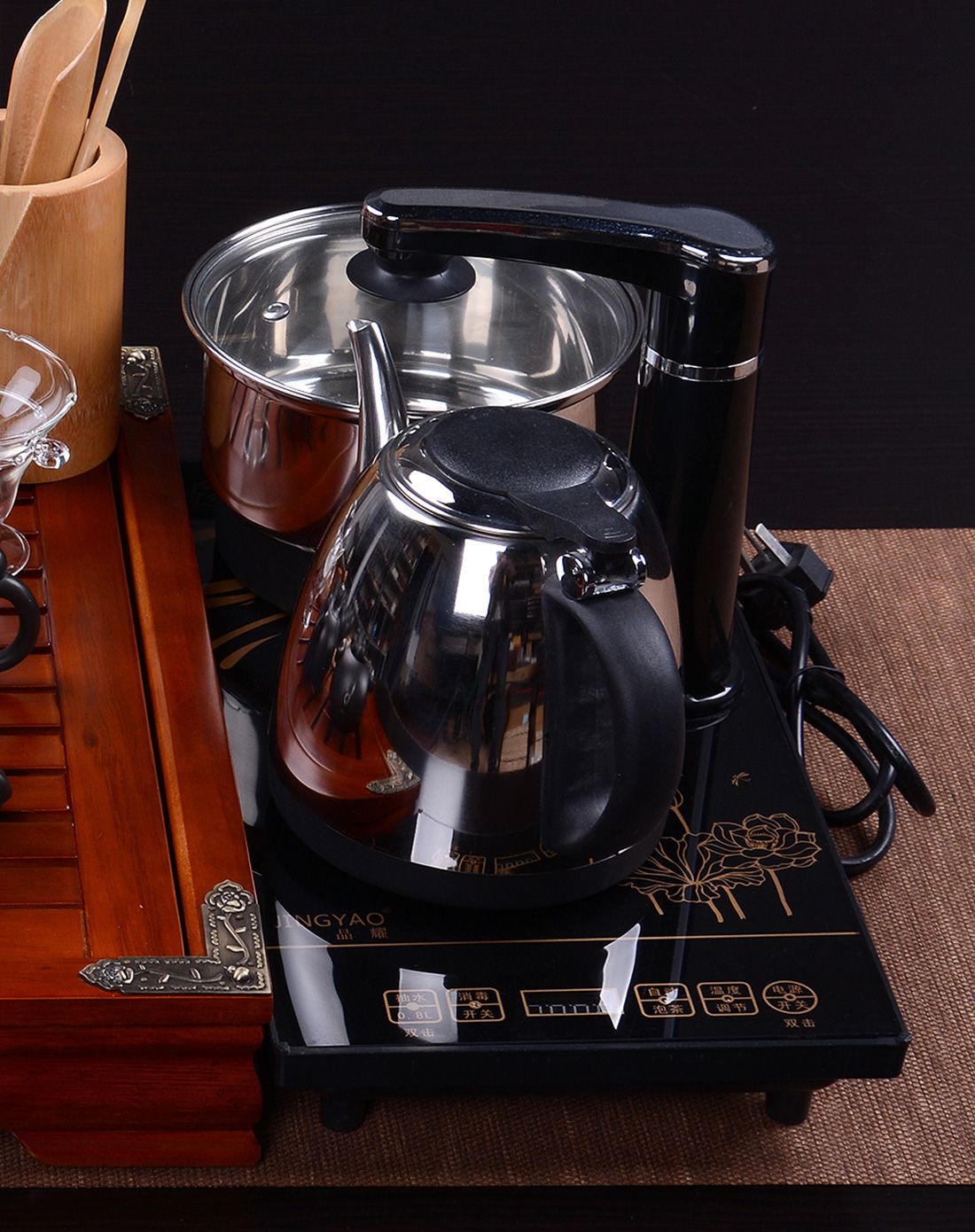 百鸿BAI HONG茶具小黑四方茶盘功夫茶具中华