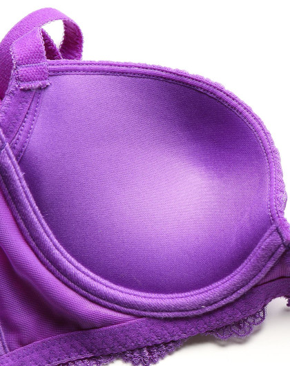 女紫色3/4立体模杯围文胸
