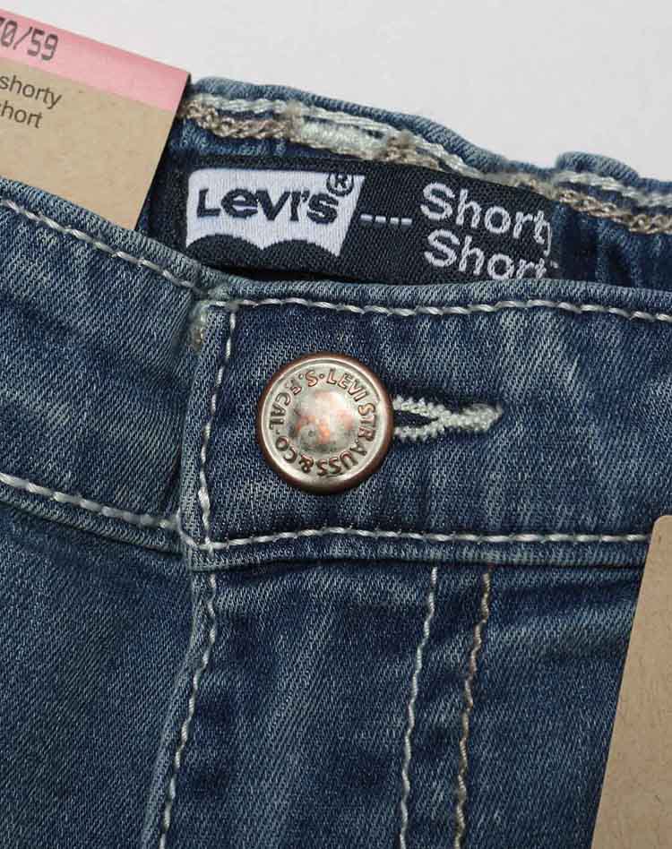 levis 女童渐变蓝牛仔短裤