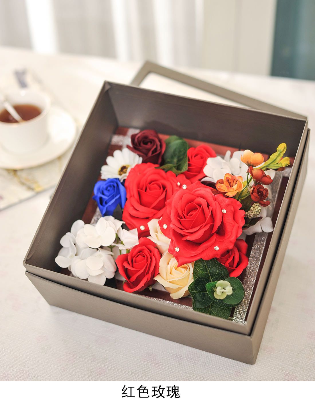 bestwishes玫瑰礼盒正品,bestwishes玫瑰礼盒 浪漫之心玫瑰香皂花方形礼盒