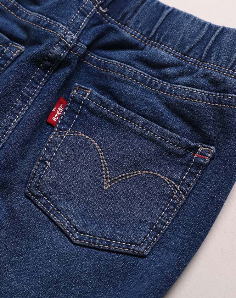 levis 女婴童花蓝色针织仿牛仔裤