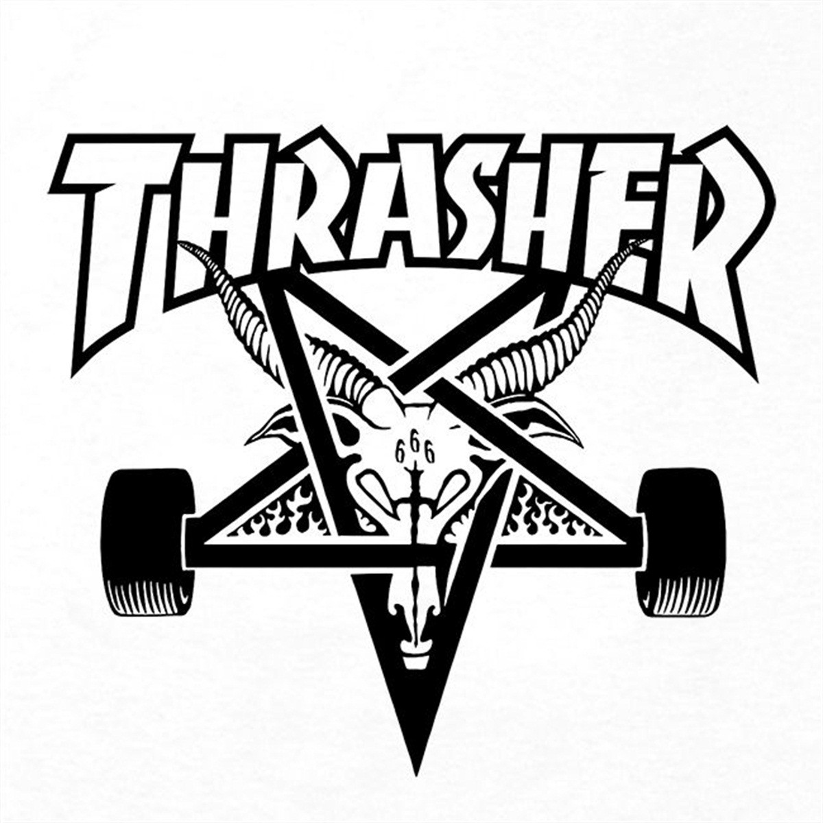 thrasher明星同款美国滑板潮流thrasher经典logo短袖