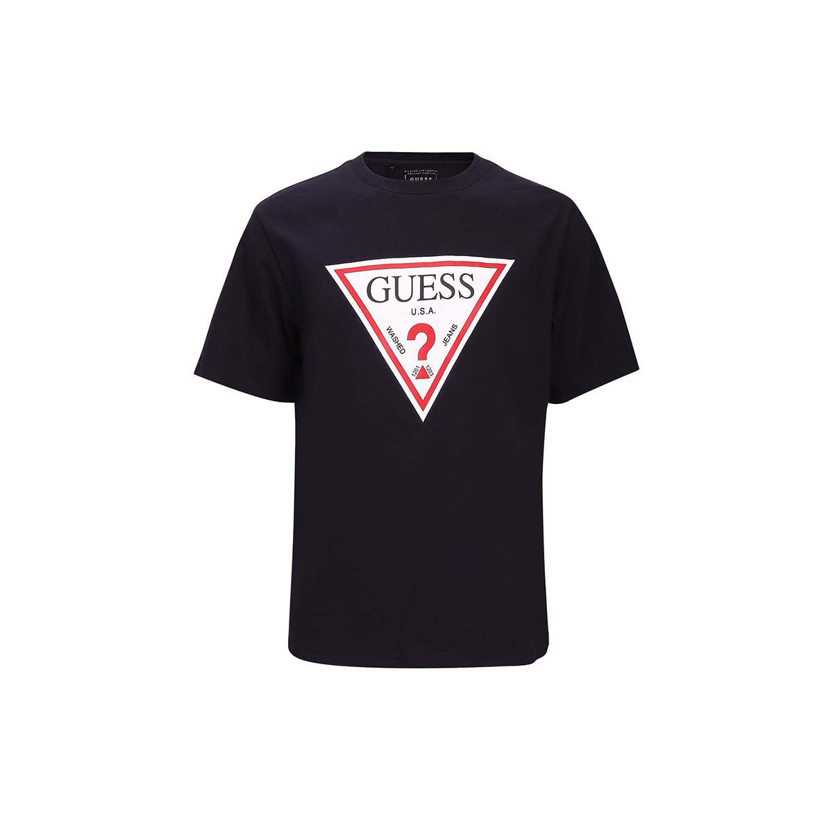 guess 17男士经典倒三角logo纯棉短袖t恤