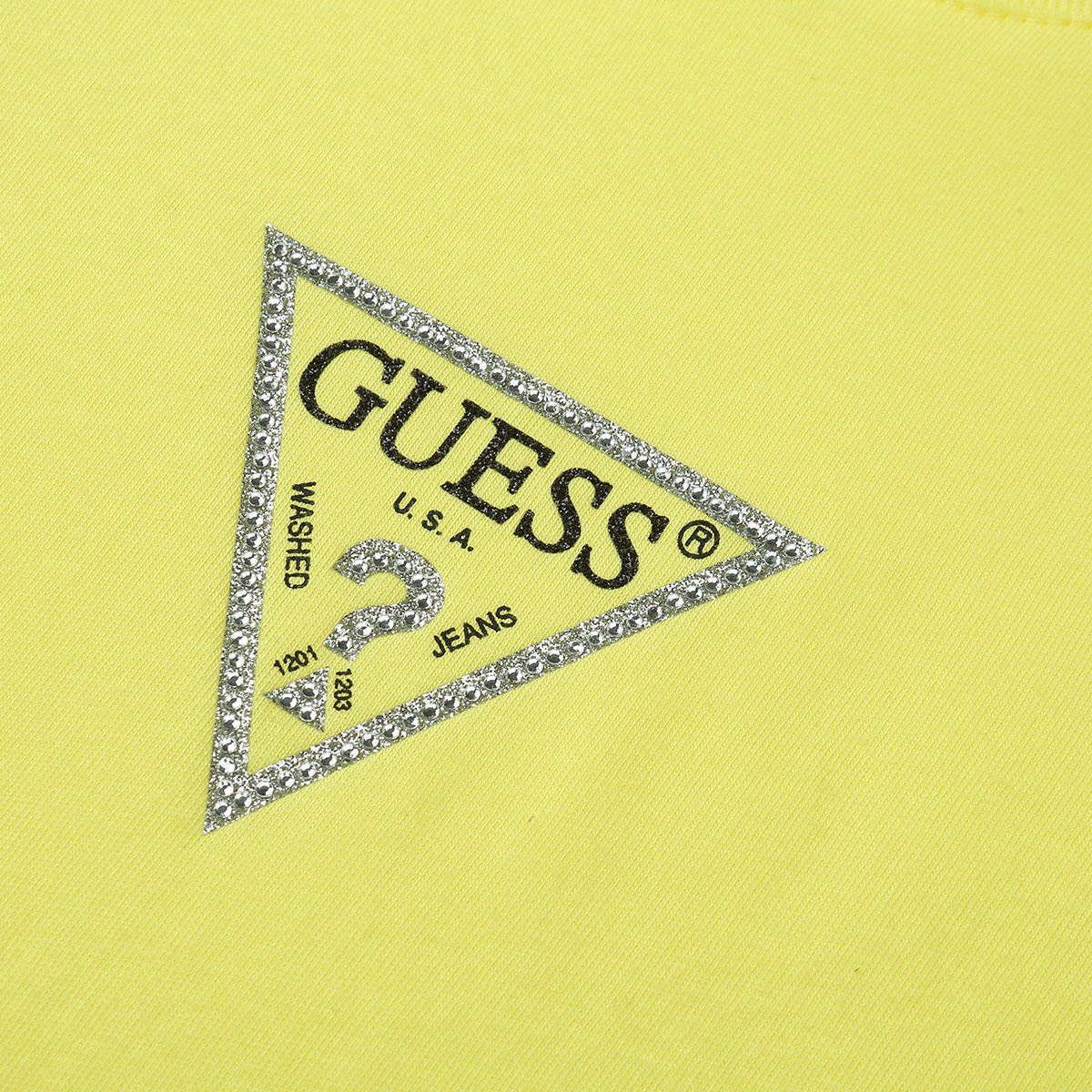 guess 情侣款2019夏女士纯色倒三角logo短袖t恤