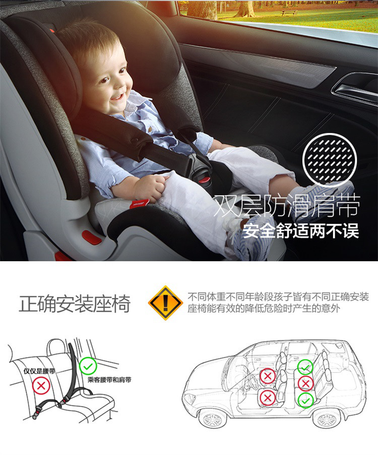 感恩普罗米儿童安全座椅 宝宝汽车安全座椅isofix0-6岁