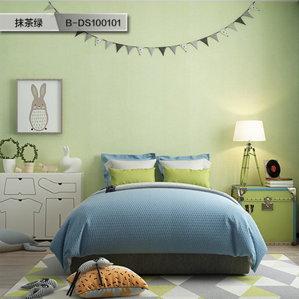 米素现代简约卧室无缝墙布素色纯色北欧ins灰色墙布客厅 极光