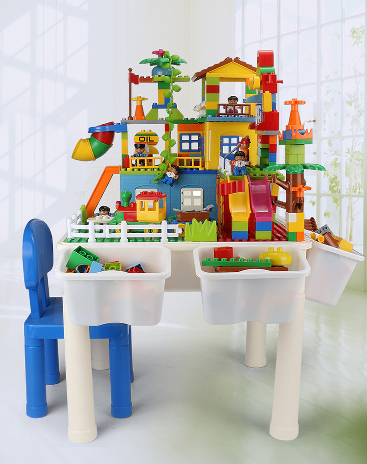 儿童兼容乐高积木桌子多功能拼装玩具4益智3-6周岁女孩男孩7-8-10岁