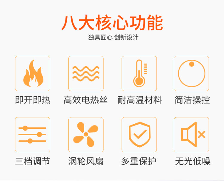 康佳 取暖器家用电暖器暖风机电热立卧两用自动控温速热