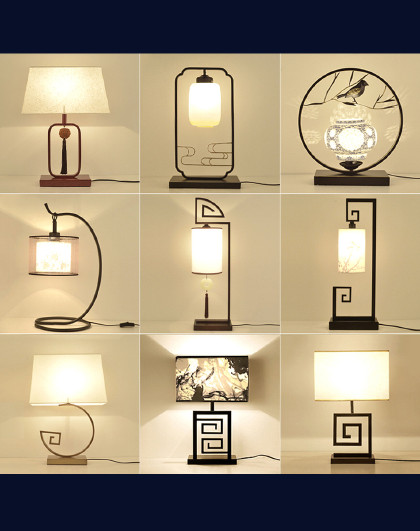 新中式台灯卧室床头灯样板房书房酒店创意中国风现代简约中式灯具