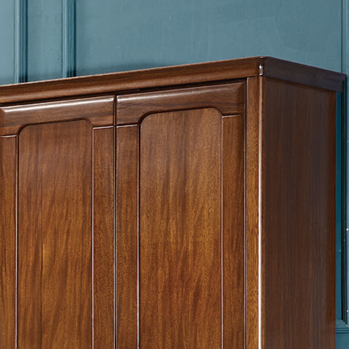 新中式金丝胡桃木实木衣柜组合简约现代四门对开收纳柜卧室家具