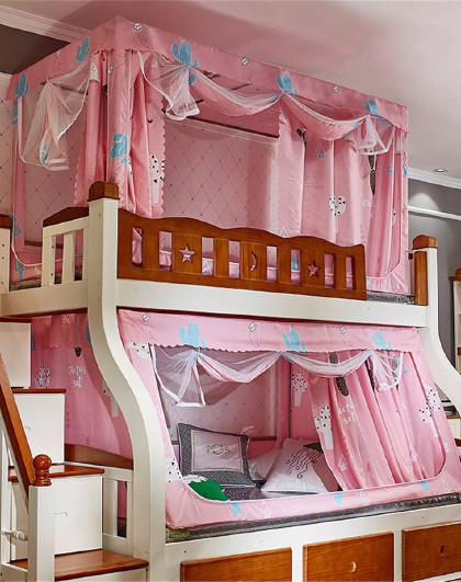 蚊帐子母床蚊帐遮光帘上铺下铺双层高低床儿童1.2学生上下床