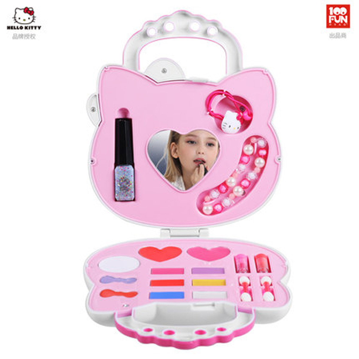 凯蒂猫儿童化妆品套装安全无毒口红公主彩妆盒小女孩玩具生日礼物