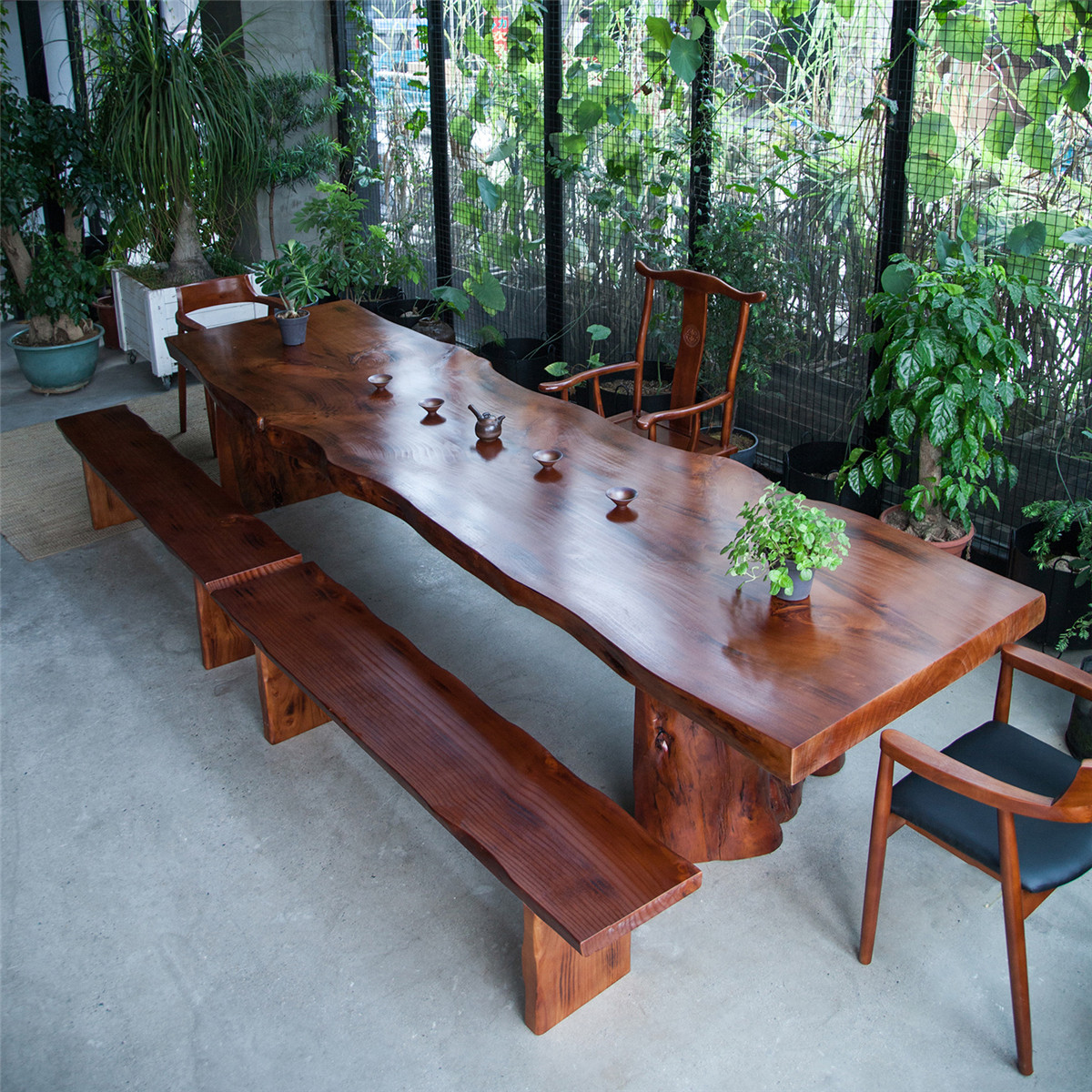 不规则实木大板桌整块大板实木桌原木大板茶桌实木桌子茶板台案桌