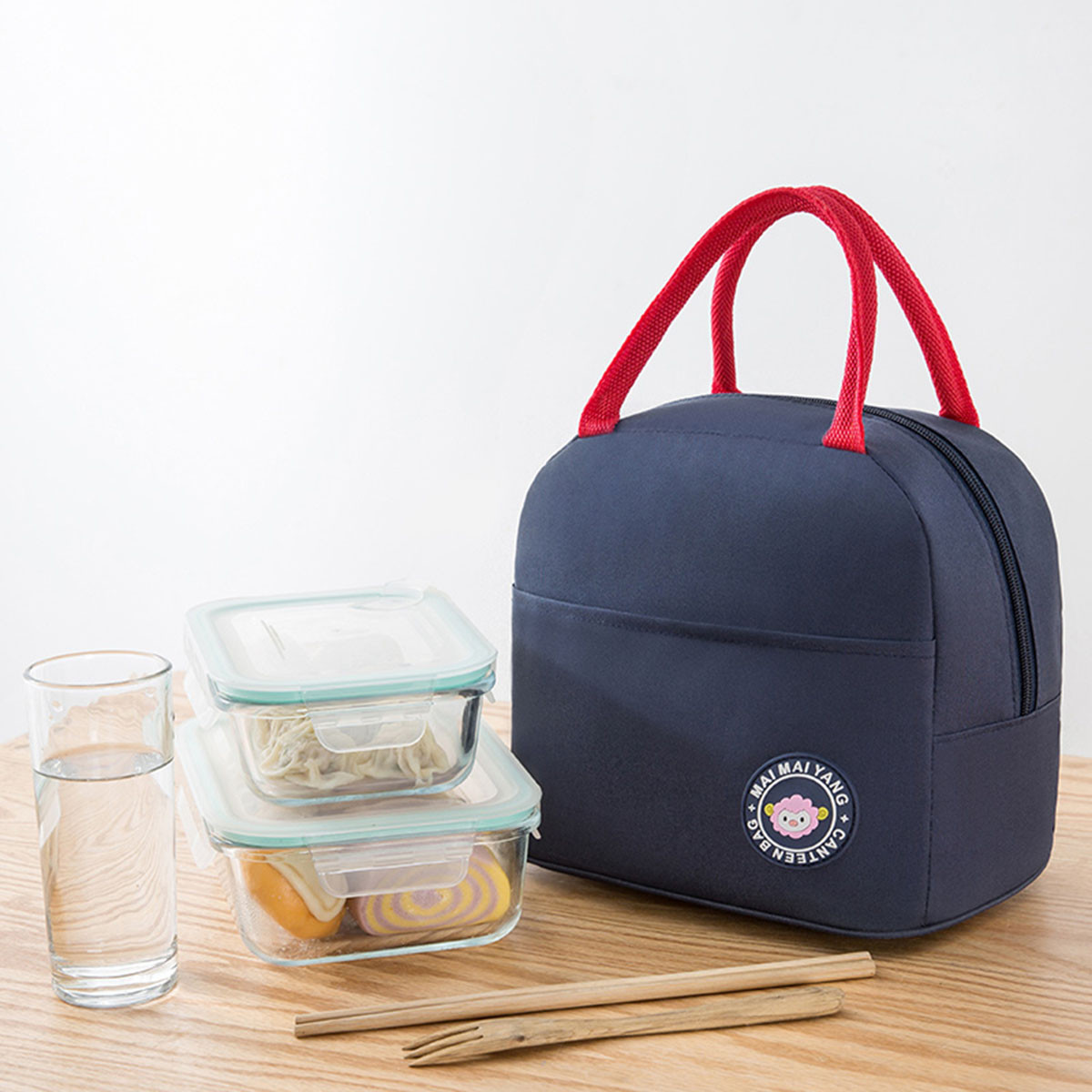保温饭盒袋子带饭的手提袋防水饭包包便当包
