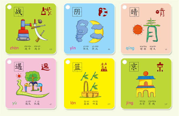 象形图识字卡片 一年级小学生下册笔画笔顺儿童幼儿早教启蒙汉字