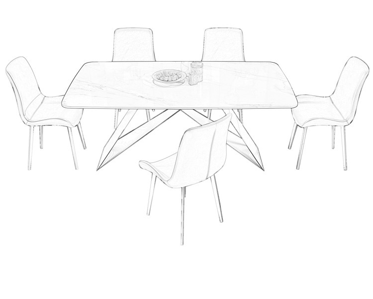 大理石餐桌椅组合实木小户型餐桌现代北欧简约长方形家用吃饭桌子