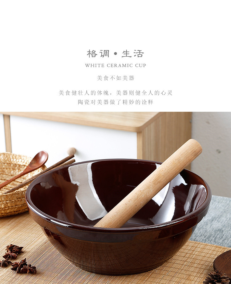 老式大号家用盆陶瓷瓦盆和面盆瓷盆和面陶加厚揉面厨房活面发面瓷