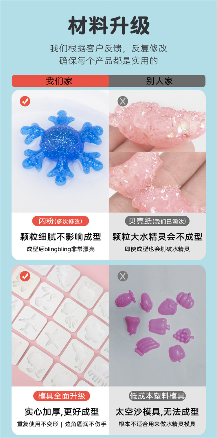 魔幻水精灵水宝宝玩具套装儿童diy手工制作珠光材料抖音摆地摊货